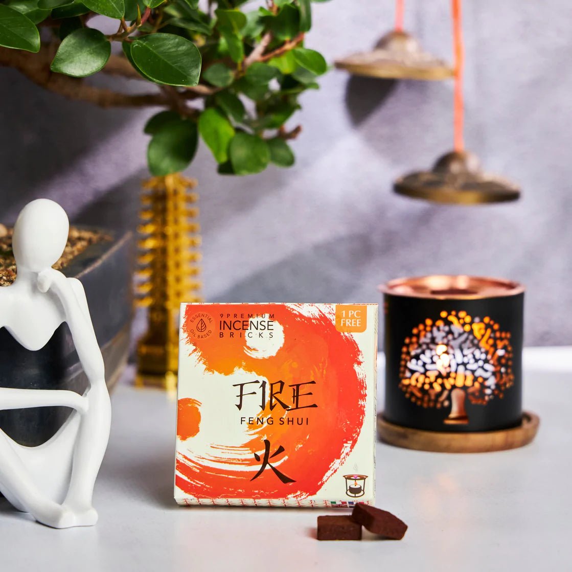 Aromafume Feng Shui FIRE Mattoncini Incenso Elemento Fuoco - Niente fumo e cenere - Clorophilla Shop