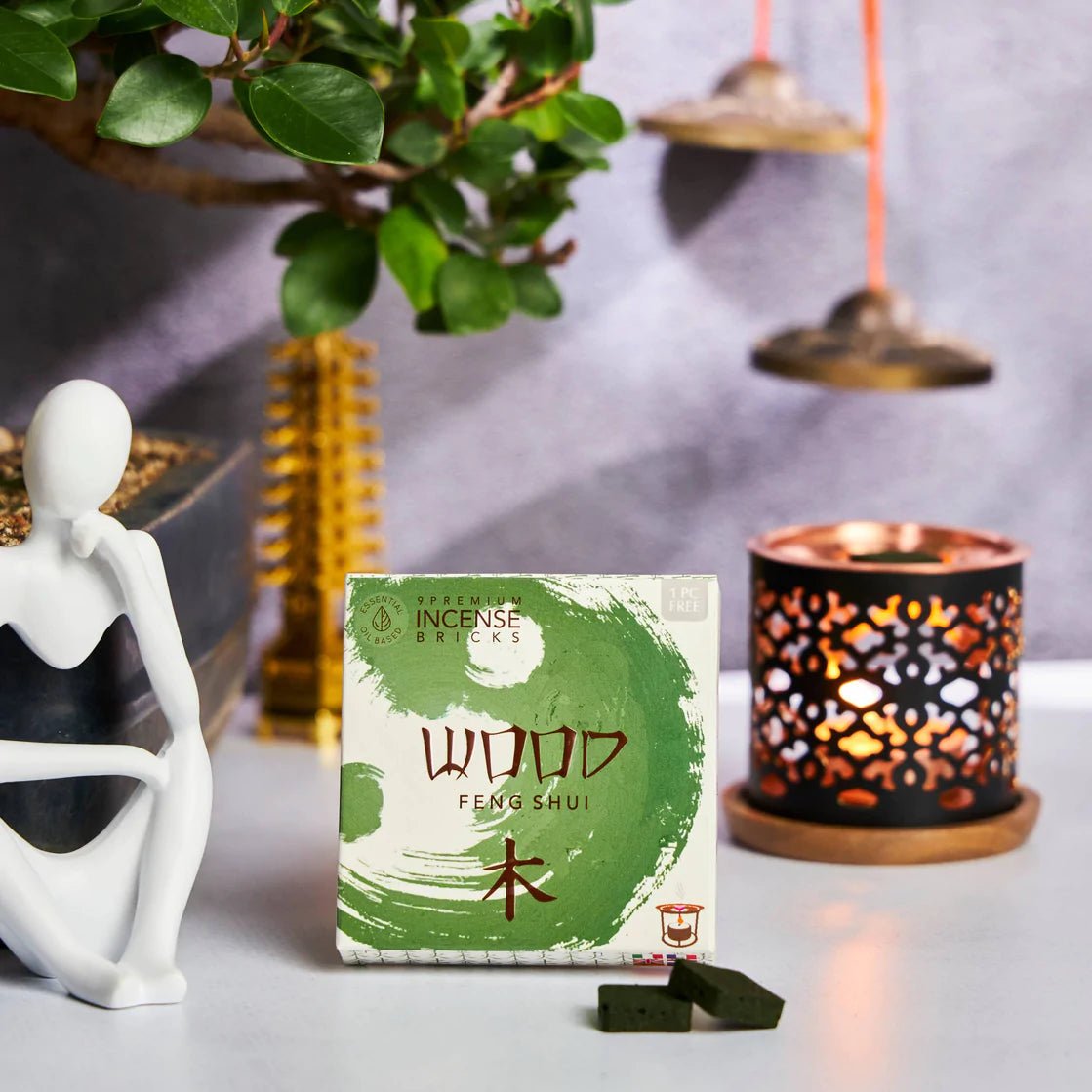 Aromafume Feng Shui WOOD Mattoncini Incenso Elemento Legno - Niente fumo e cenere - Clorophilla Shop