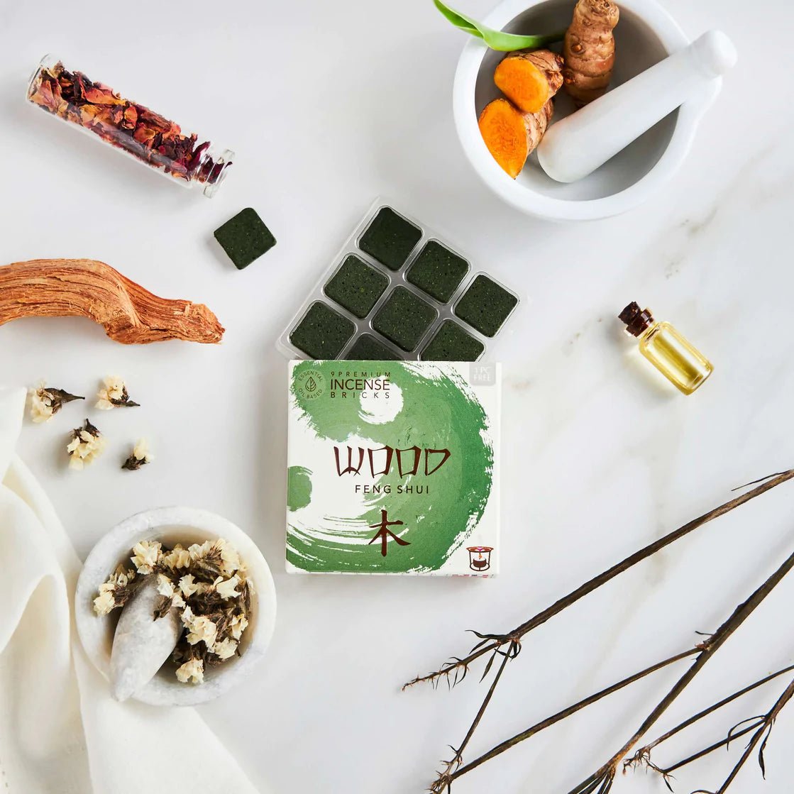 Aromafume Feng Shui WOOD Mattoncini Incenso Elemento Legno - Niente fumo e cenere - Clorophilla Shop