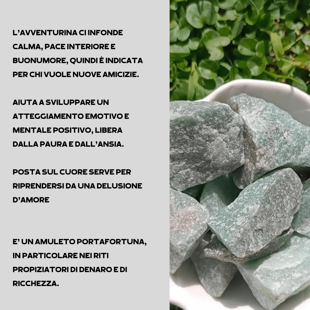 Avventurina Verde Grezza Origine Brasile - Pietra da 3-6cm - Clorophilla Shop