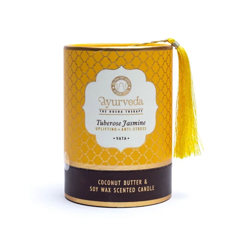 Ayurveda Candela profumata VATA Tuberose Jasmine - Fragranza Gelsomino - Clorophilla Shop
