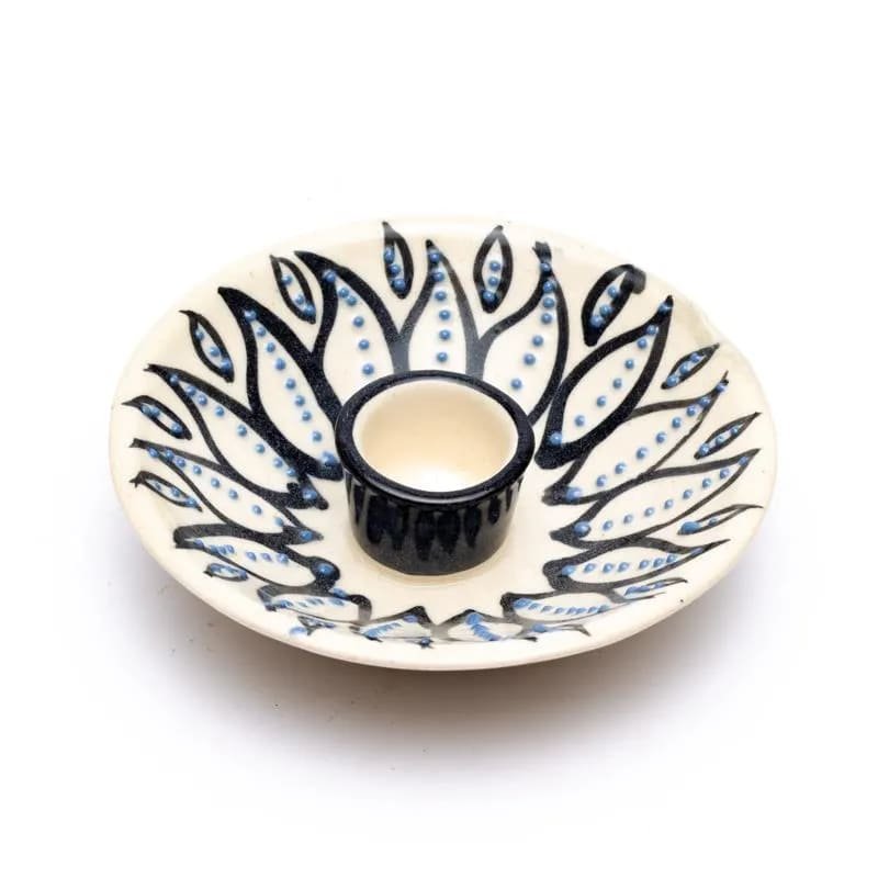 Bruciaincenso Palo Santo in ceramica decorato - Portaincenso Made in India - Clorophilla Shop