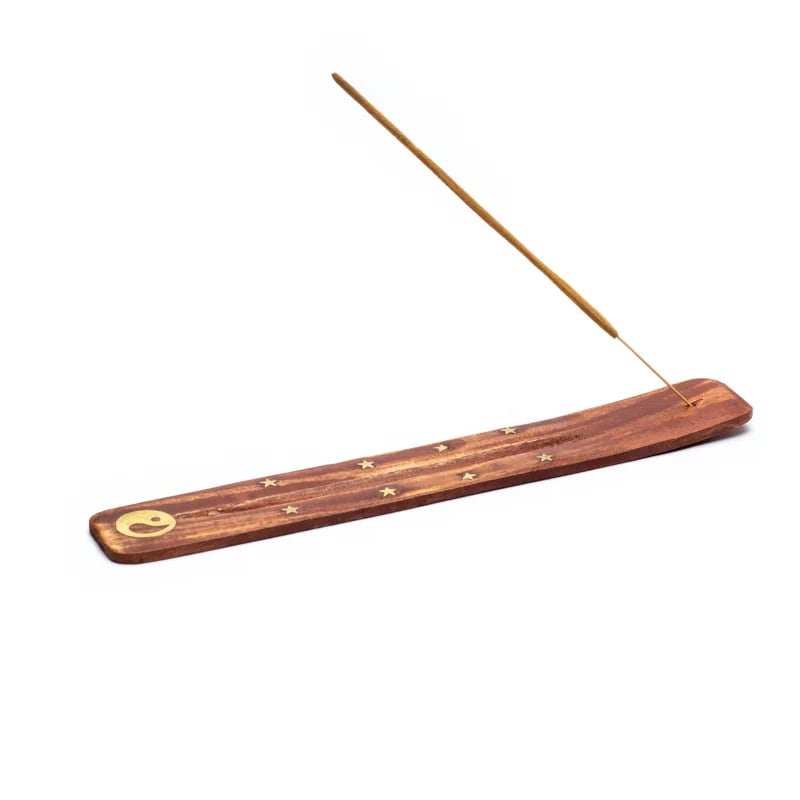 Bruciaincenso Yin e Yang in Legno per Incenso in Bastoncini - Portaincenso Stick 25cm - Clorophilla Shop
