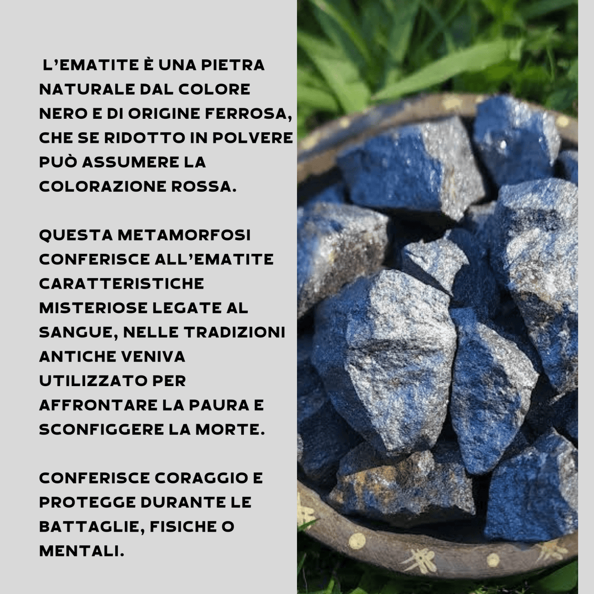 Ematite Grezza Origine Brasile - Pietra da 3-6cm - Clorophilla Shop