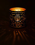 Illuminazione D'atmosfera Fairtrade con Mandala Elefante Portacandela Stile Vintage - Adatto per Lumini e Candele Votive