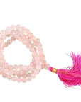 Mala Tibetana Quarzo Rosa Qualità AA+ con Nappa - Collana Rosario 108 Perle