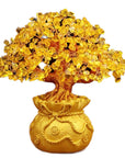 Albero della Fortuna Cinese In Pietra di Cristallo Naturale e Resina - Ornamento Decorativo Feng Shui - 18cm - clorophilla-shop