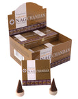 Vijayshree Nag Chandan (Sandalo) Incenso in Coni prodotti in India - Dhoop Cones 10pz - Supporto incluso