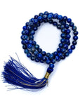 Mala Tibetana Lapislazzuli Qualità AA+ con Nappa - Collana Rosario 108 Perle