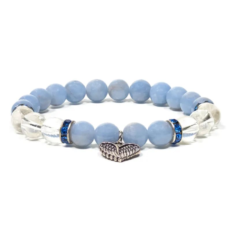 Bracciale Elastico a Sfere da 16mm di Cristallo di Rocca - Bracciali