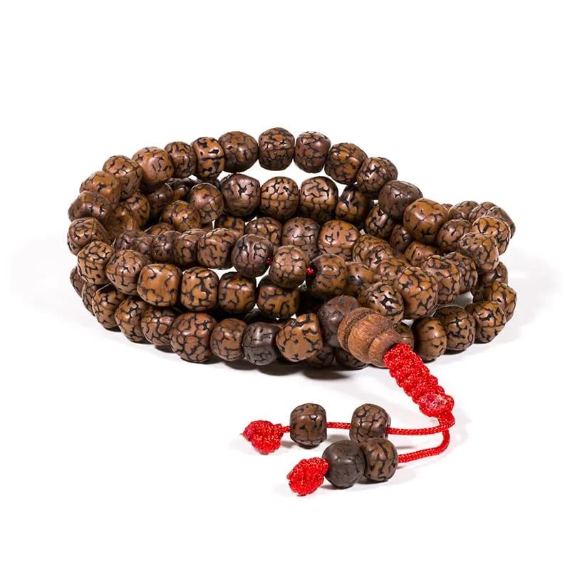 Mala Tibetana in Rudraksha - Collana Rosario 108 Grani - Clorophilla Shop