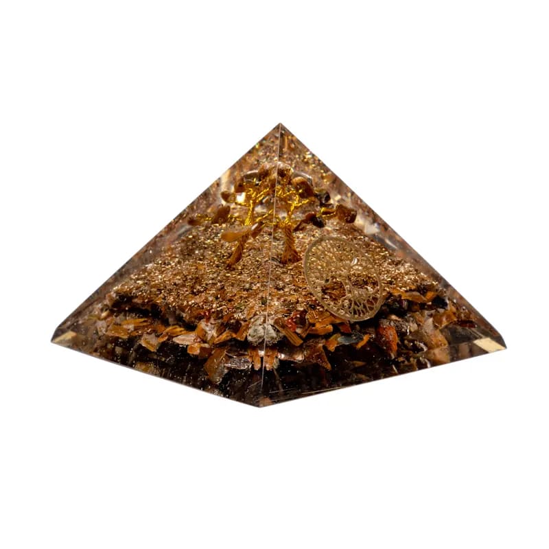 Piramide Albero della Vita in Occhio di Tigre - Rivitalizzante ed Energetica - Cristalloterapia - Clorophilla Shop