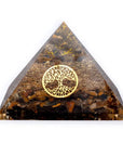 Piramide Albero della Vita in Occhio di Tigre - Rivitalizzante ed Energetica - Cristalloterapia - Clorophilla Shop