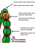 SAMSARA KIDS BRACCIALE TIBETANO BAMBINI IN AGATA VERDE - Calma, protezione e serenità - Clorophilla Shop