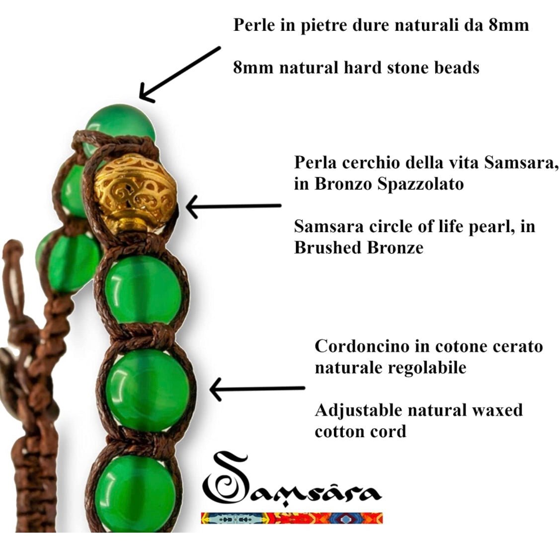 SAMSARA KIDS BRACCIALE TIBETANO BAMBINI IN TURCHESE CELESTE - Serenità, comunicazione e protezione - Clorophilla Shop