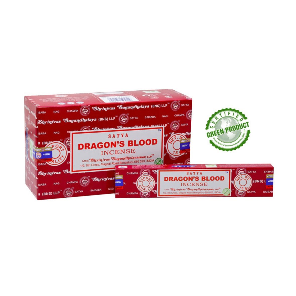 Satya DRAGON'S BLOOD Incenso in Bastoncini Naturale 100% - Stick 15g - Clorophilla Shop