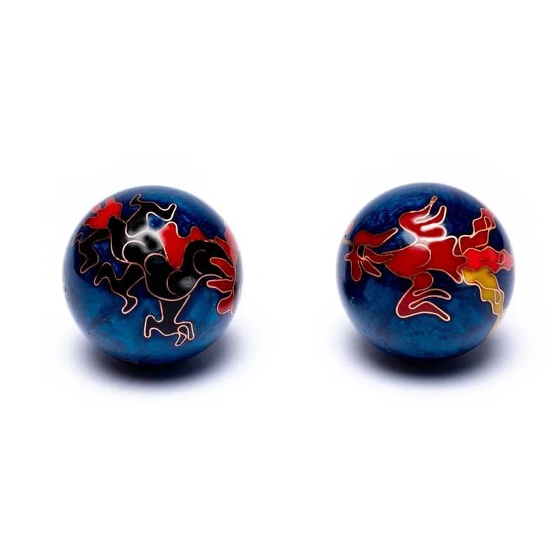 Sfere Qi Gong Drago e Fenice in Acciaio - Medicina Cinese - Sfere della Salute - Clorophilla Shop